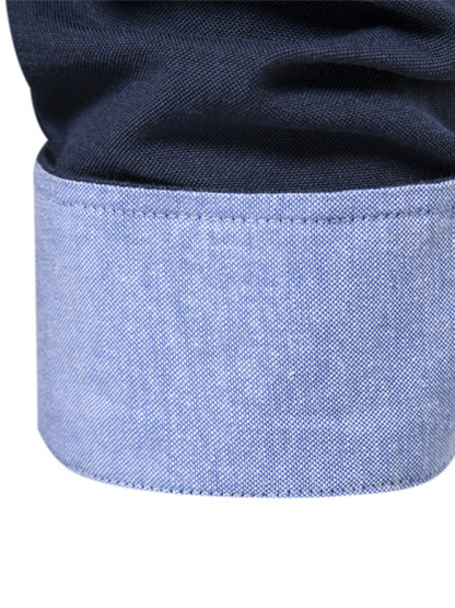 Men's casual versatile fashion solid color long-sleeved top - MENLL