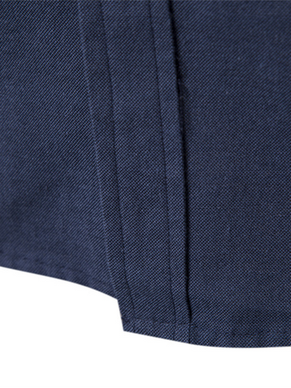 Men's casual versatile fashion solid color long-sleeved top - MENLL