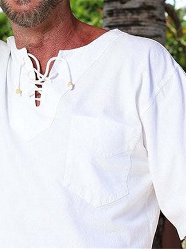 Stylish Men's Casual Beach Tops: Short & Long Sleeve Comfort for Spring-Summer Adventures - MENLL