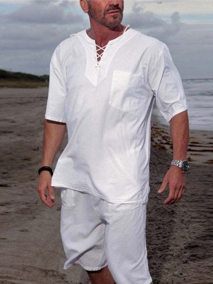 Stylish Men's Casual Beach Tops: Short & Long Sleeve Comfort for Spring-Summer Adventures - MENLL