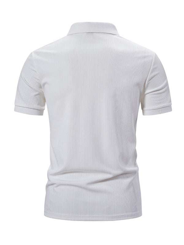 Stylish Men's Spring-Summer Pit Lapel Polo Shirt for Effortless Casual Elegance - MENLL