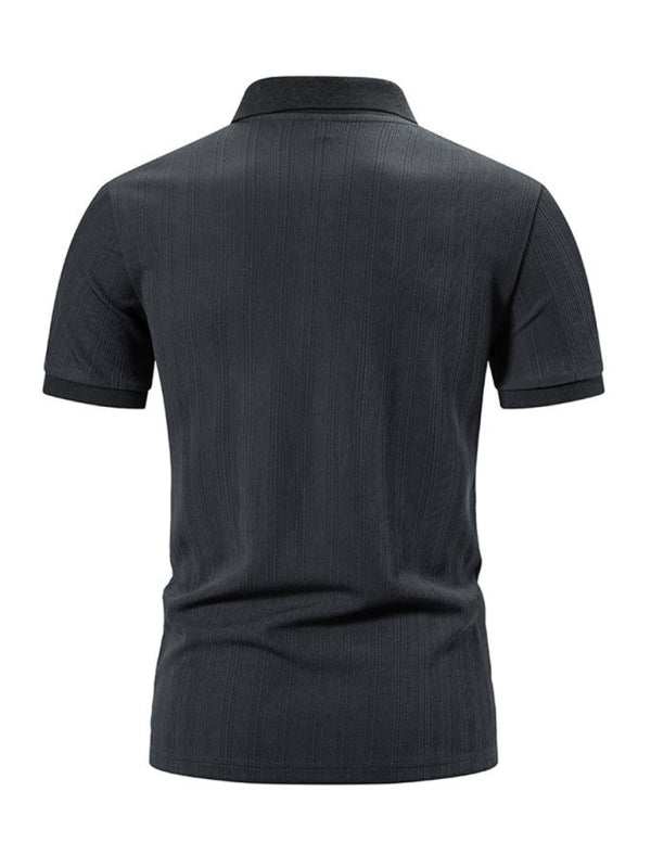 Stylish Men's Spring-Summer Pit Lapel Polo Shirt for Effortless Casual Elegance - MENLL