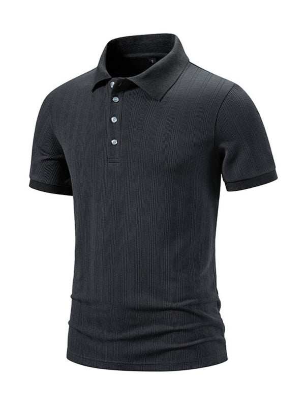 Stylish Men's Spring-Summer Pit Lapel Polo Shirt for Effortless Casual Elegance - MENLL