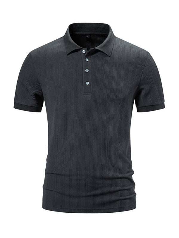 Stylish Men's Spring-Summer Pit Lapel Polo Shirt for Effortless Casual Elegance - MENLL
