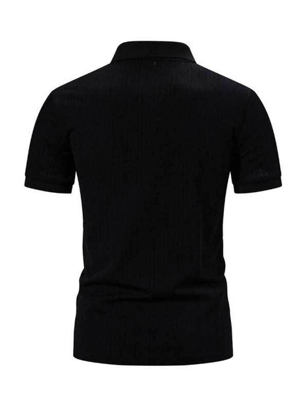 Stylish Men's Spring-Summer Pit Lapel Polo Shirt for Effortless Casual Elegance - MENLL