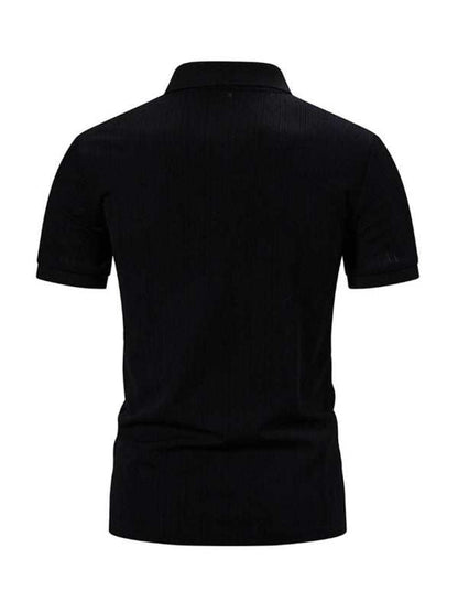 Stylish Men's Spring-Summer Pit Lapel Polo Shirt for Effortless Casual Elegance - MENLL