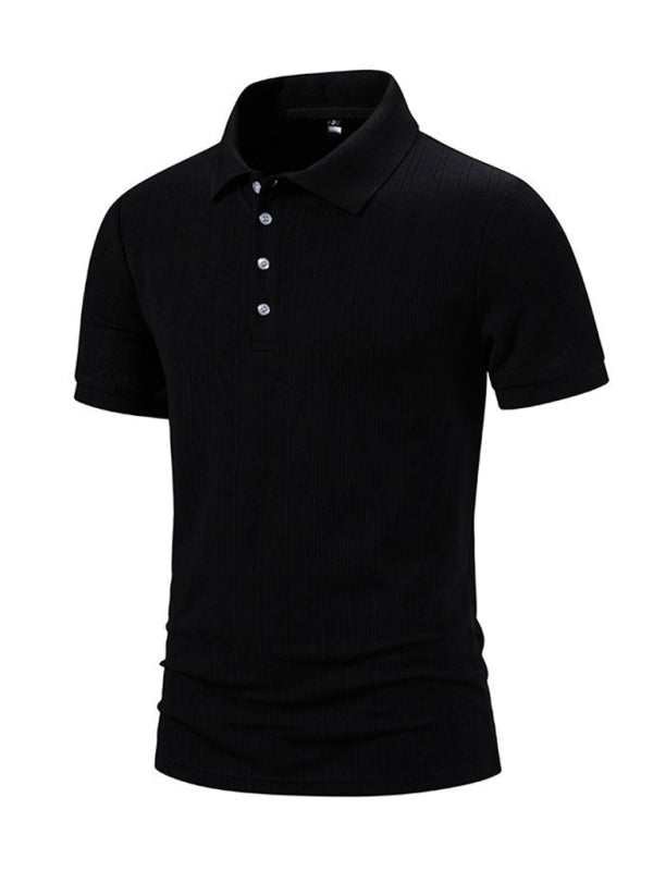Stylish Men's Spring-Summer Pit Lapel Polo Shirt for Effortless Casual Elegance - MENLL