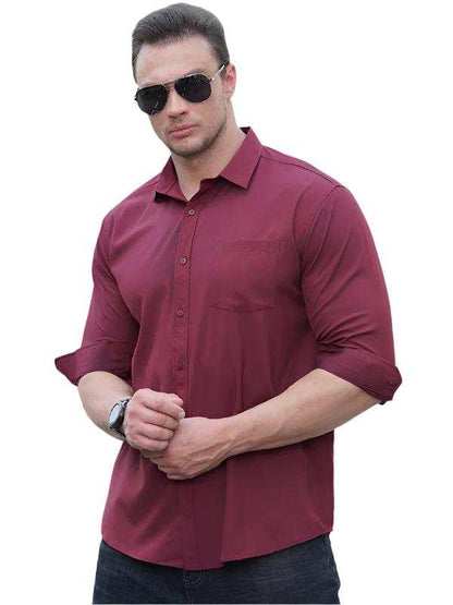 Plus size men's short sleeve loose casual shirt in solid color, perfect for everyday wear.