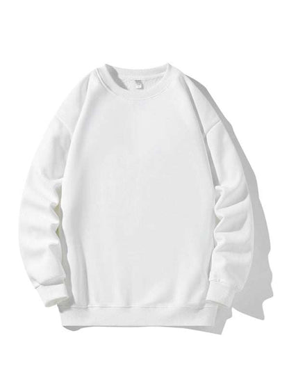 Classic Men's Solid Color Long Sleeve Crewneck Sweatshirt for All Seasons - MENLL