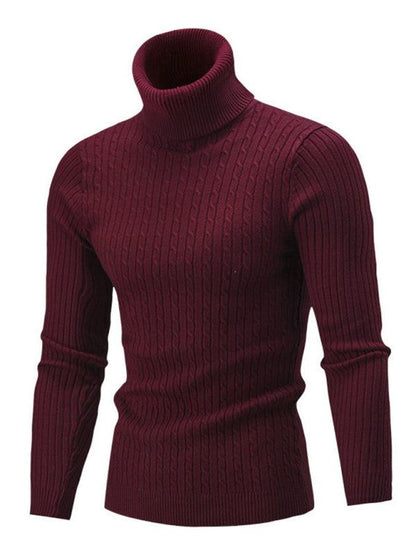 Sleek Stretchy Turtleneck Sweater for Men - Perfect Casual Elegance - MENLL