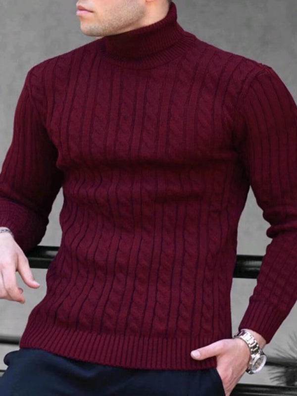 Sleek Stretchy Turtleneck Sweater for Men - Perfect Casual Elegance - MENLL
