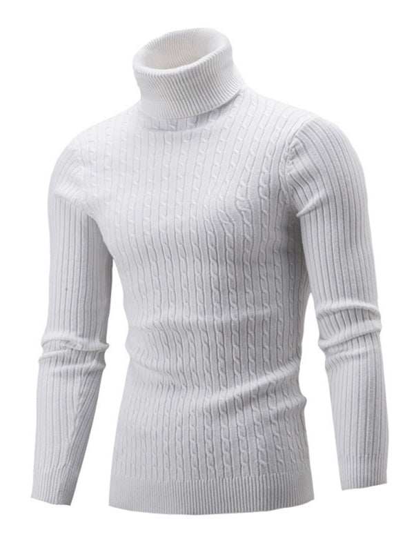 Sleek Stretchy Turtleneck Sweater for Men - Perfect Casual Elegance - MENLL