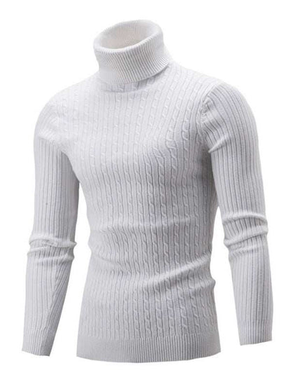 Sleek Stretchy Turtleneck Sweater for Men - Perfect Casual Elegance - MENLL