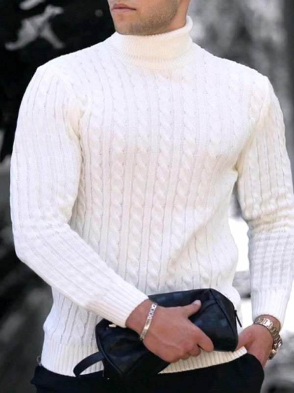 Sleek Stretchy Turtleneck Sweater for Men - Perfect Casual Elegance - MENLL