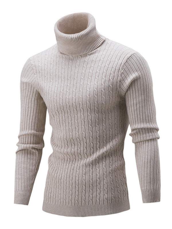 Sleek Stretchy Turtleneck Sweater for Men - Perfect Casual Elegance - MENLL