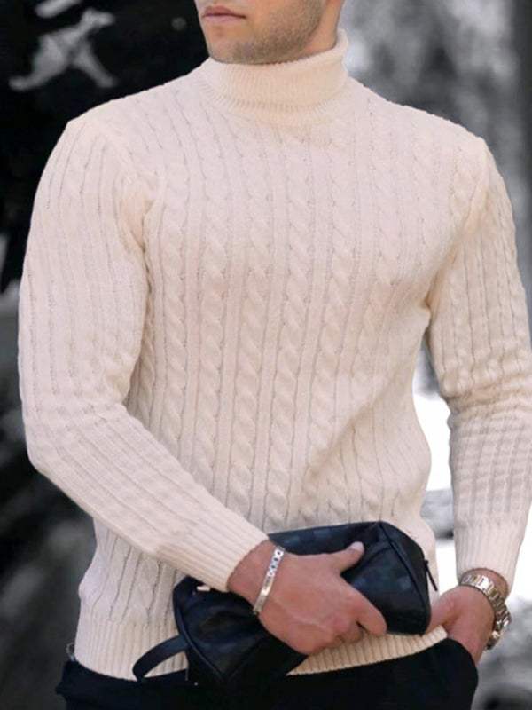 Sleek Stretchy Turtleneck Sweater for Men - Perfect Casual Elegance - MENLL
