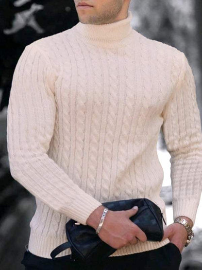 Sleek Stretchy Turtleneck Sweater for Men - Perfect Casual Elegance - MENLL