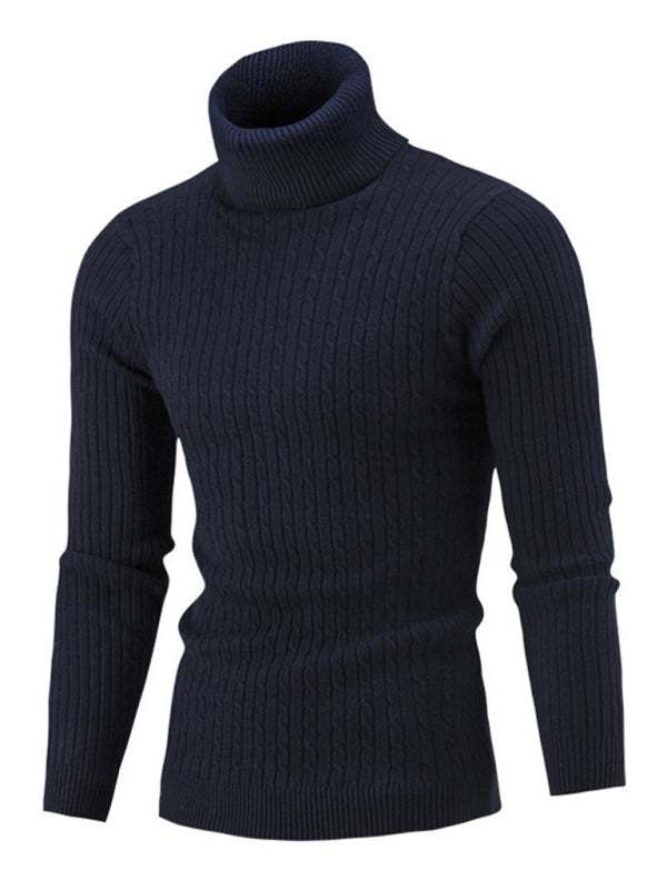 Sleek Stretchy Turtleneck Sweater for Men - Perfect Casual Elegance - MENLL