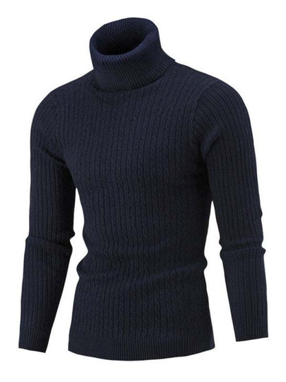 Sleek Stretchy Turtleneck Sweater for Men - Perfect Casual Elegance - MENLL