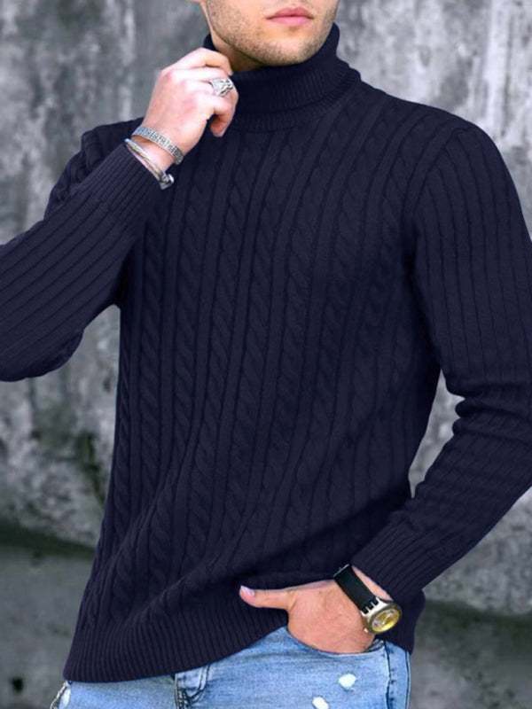 Sleek Stretchy Turtleneck Sweater for Men - Perfect Casual Elegance - MENLL
