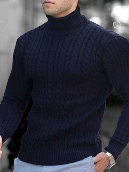 Sleek Stretchy Turtleneck Sweater for Men - Perfect Casual Elegance - MENLL