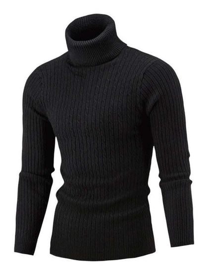 Sleek Stretchy Turtleneck Sweater for Men - Perfect Casual Elegance - MENLL