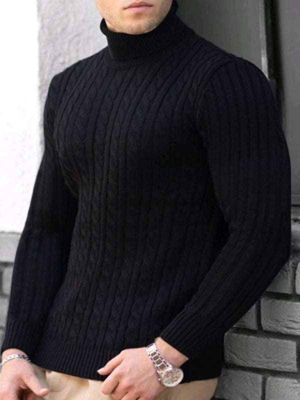 Sleek Stretchy Turtleneck Sweater for Men - Perfect Casual Elegance - MENLL