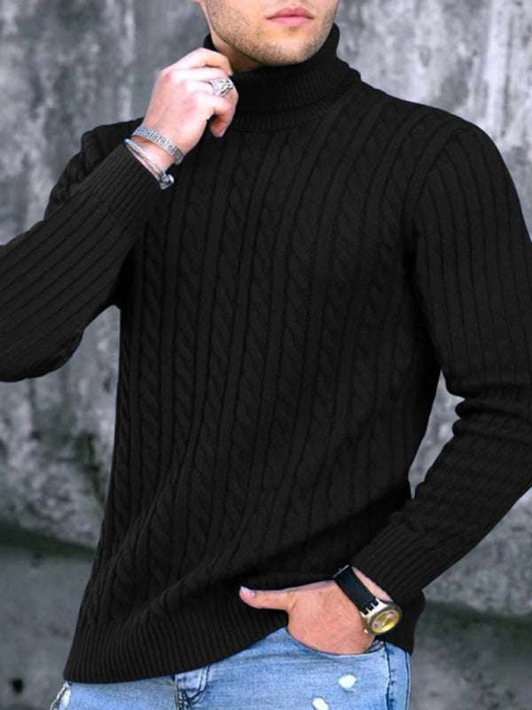 Sleek Stretchy Turtleneck Sweater for Men - Perfect Casual Elegance - MENLL