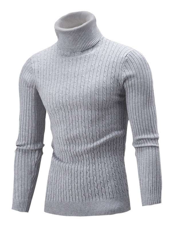 Sleek Stretchy Turtleneck Sweater for Men - Perfect Casual Elegance - MENLL