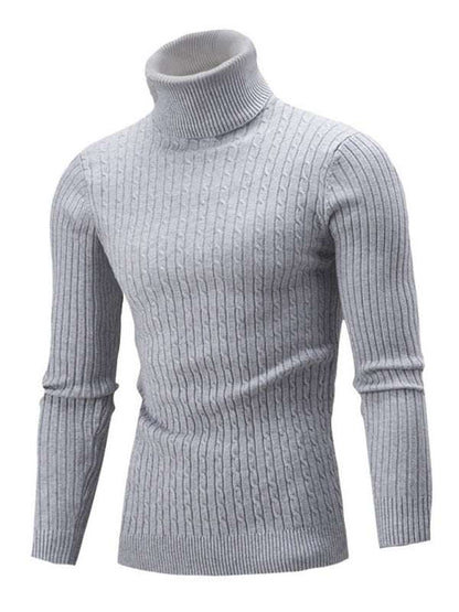 Sleek Stretchy Turtleneck Sweater for Men - Perfect Casual Elegance - MENLL