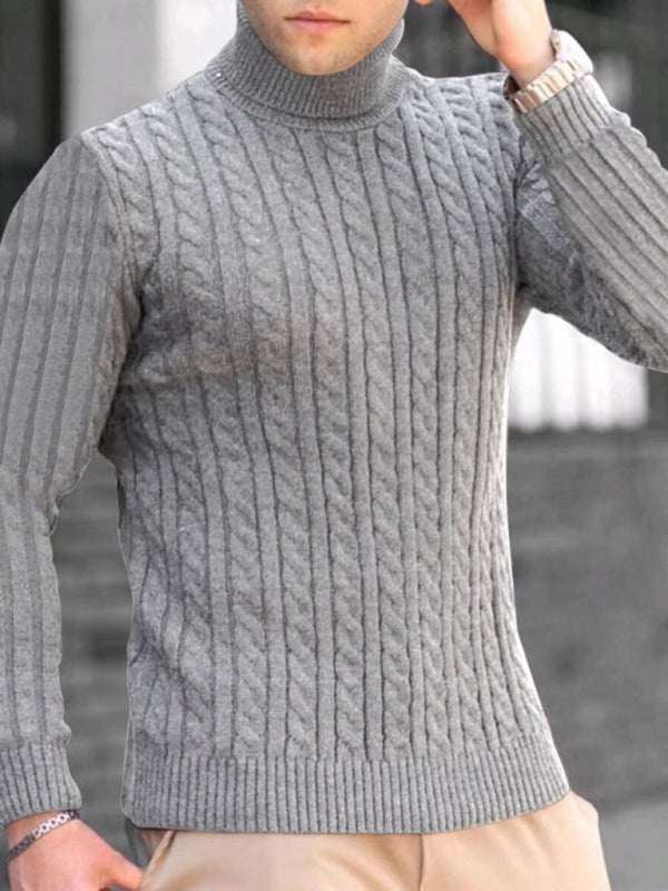 Sleek Stretchy Turtleneck Sweater for Men - Perfect Casual Elegance - MENLL
