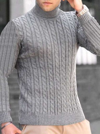 Sleek Stretchy Turtleneck Sweater for Men - Perfect Casual Elegance - MENLL