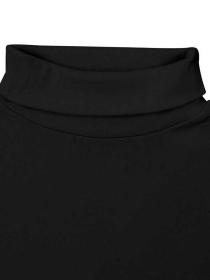 Stylish Men's High Collar Long Sleeve Turtleneck Tee for Effortless Layering - MENLL