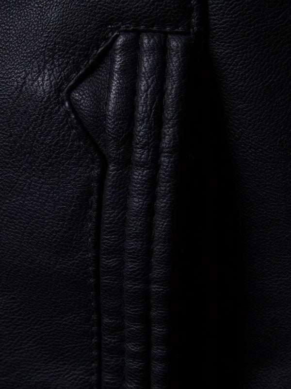 motorcycle jacket PU leather close-up texture