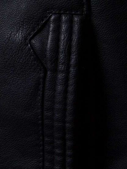 motorcycle jacket PU leather close-up texture