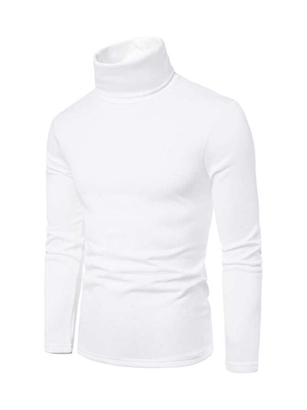 Cozy Autumn-Winter Men's Knitted Fleece Turtleneck Pullover - MENLL
