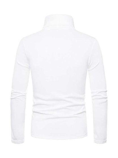 Cozy Autumn-Winter Men's Knitted Fleece Turtleneck Pullover - MENLL