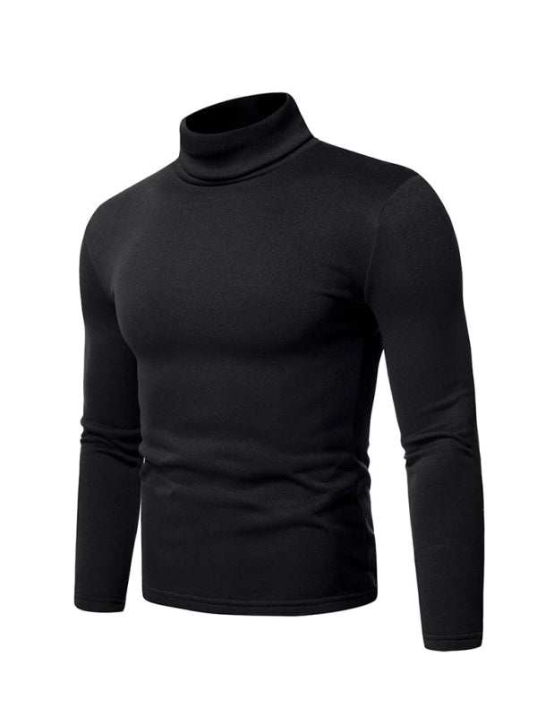 Cozy Autumn-Winter Men's Knitted Fleece Turtleneck Pullover - MENLL