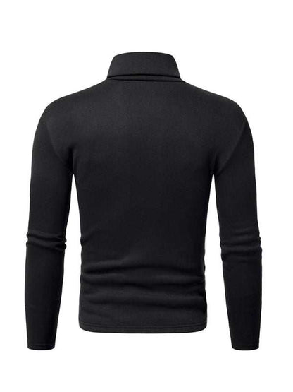 Cozy Autumn-Winter Men's Knitted Fleece Turtleneck Pullover - MENLL