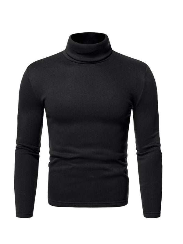 Cozy Autumn-Winter Men's Knitted Fleece Turtleneck Pullover - MENLL