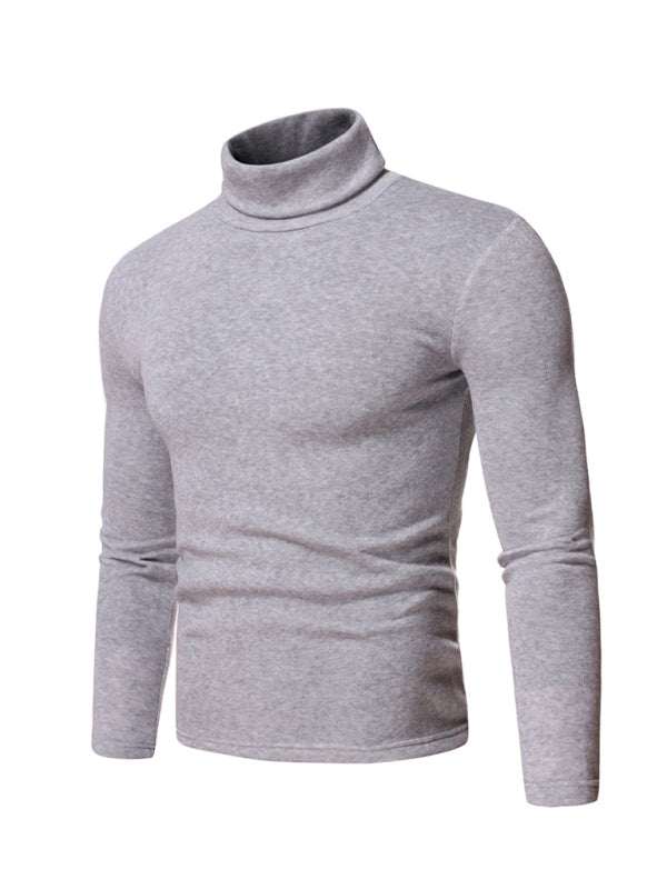 Cozy Autumn-Winter Men's Knitted Fleece Turtleneck Pullover - MENLL