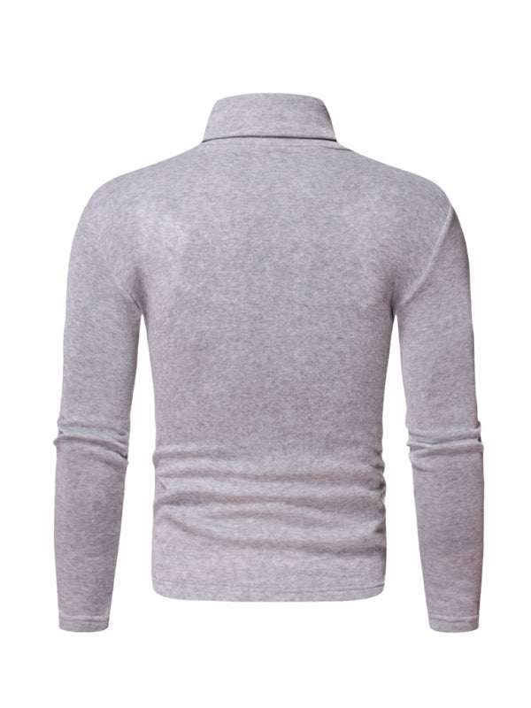 Cozy Autumn-Winter Men's Knitted Fleece Turtleneck Pullover - MENLL