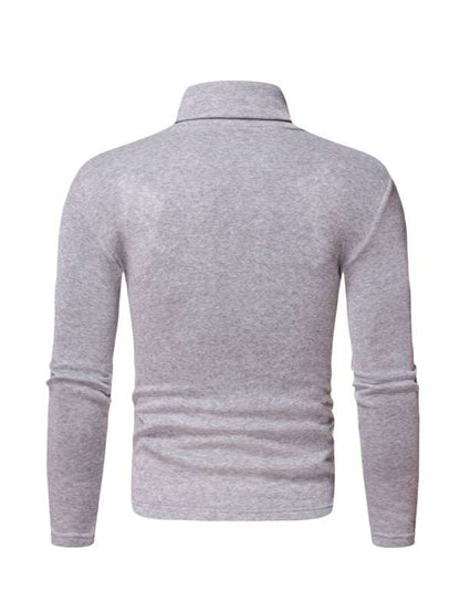 Cozy Autumn-Winter Men's Knitted Fleece Turtleneck Pullover - MENLL