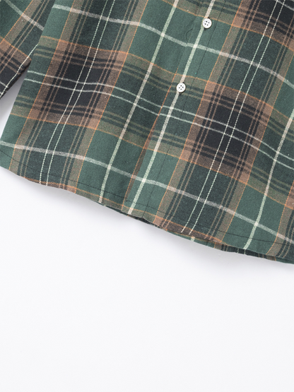 Stylish Men's Brushed Plaid Long-Sleeve Shirt for Effortless Autumn-Winter Chic - MENLL
