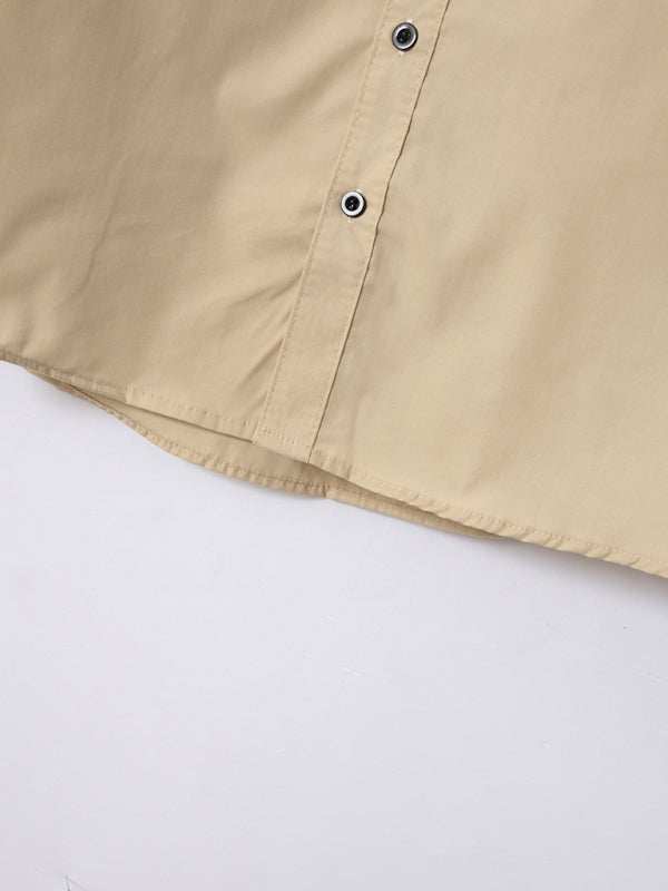 Stylish Men's Color Block Long Sleeve Shirt - Perfect for Business and Casual Elegance - MENLL