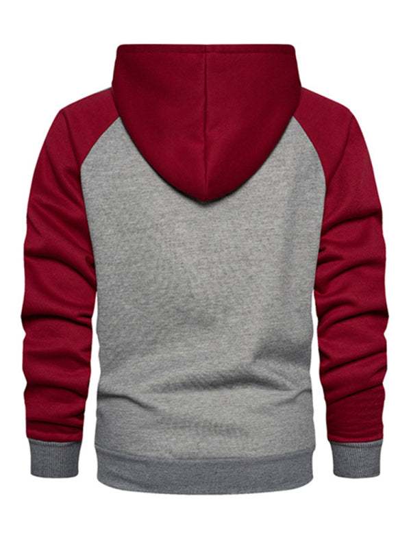 Versatile Men's Hooded Zipper Cardigan with Color Block Design - Perfect for All Seasons! - MENLL
