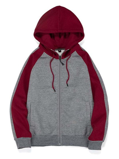 Versatile Men's Hooded Zipper Cardigan with Color Block Design - Perfect for All Seasons! - MENLL