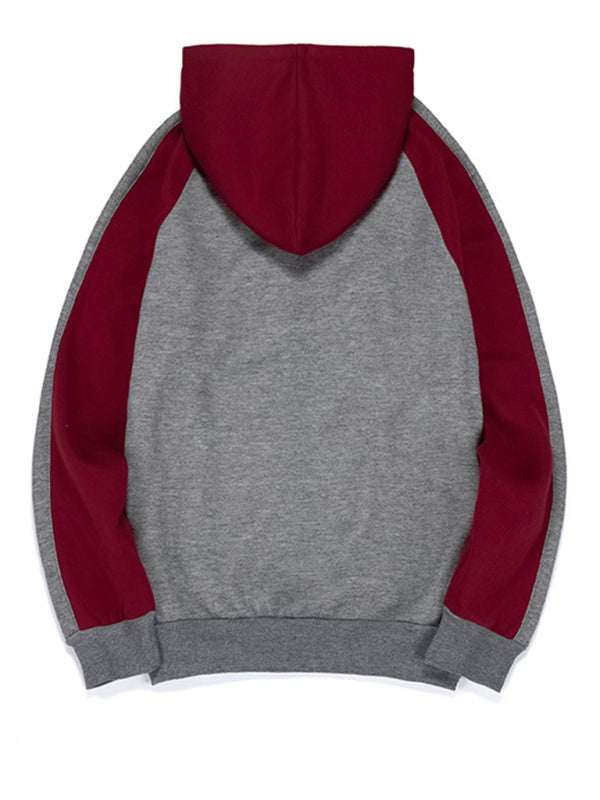 Versatile Men's Hooded Zipper Cardigan with Color Block Design - Perfect for All Seasons! - MENLL