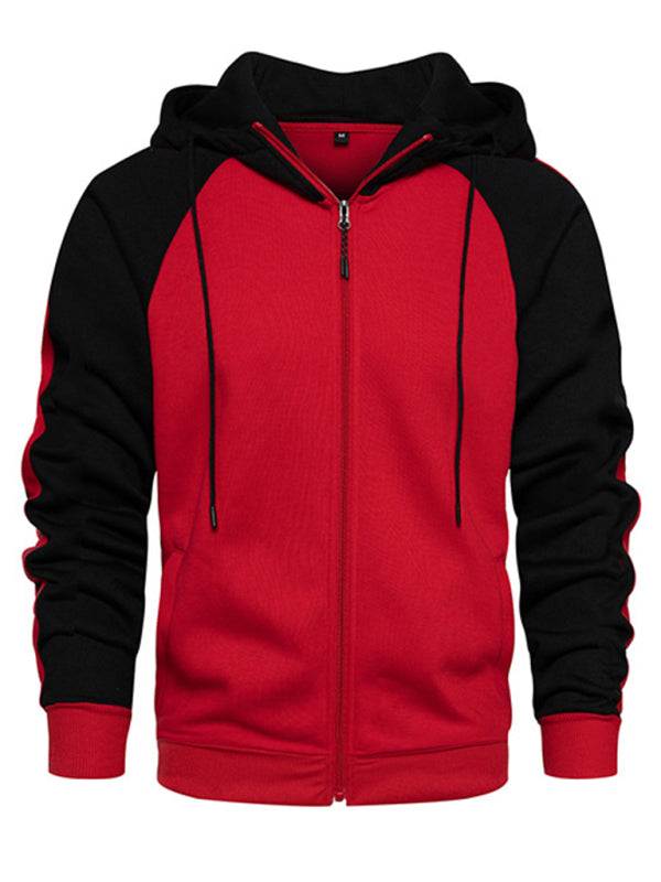 Versatile Men's Hooded Zipper Cardigan with Color Block Design - Perfect for All Seasons! - MENLL