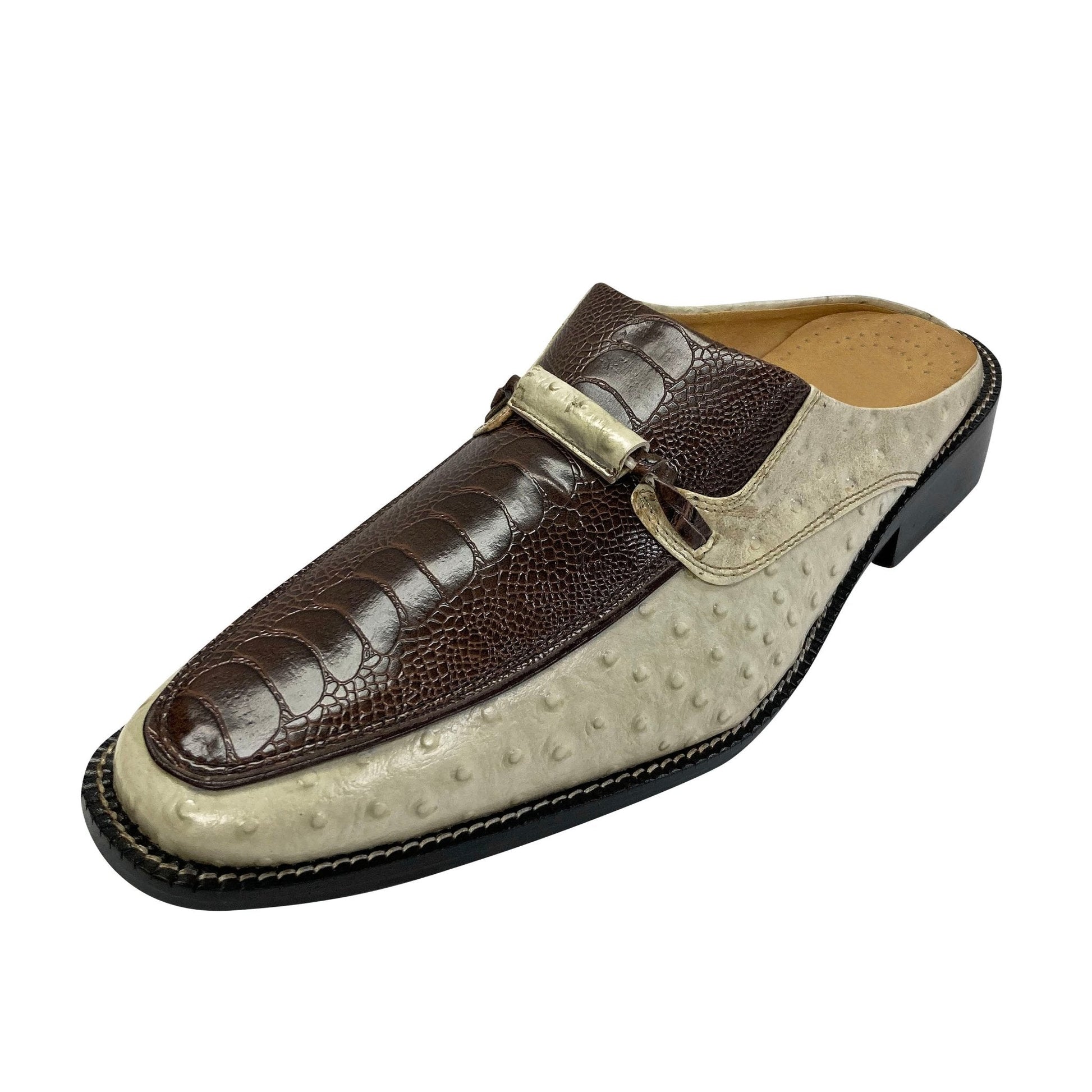 LIBERTYZENO men's genuine leather lizard print loafers with tassel, slip-on design, and animal print pattern.